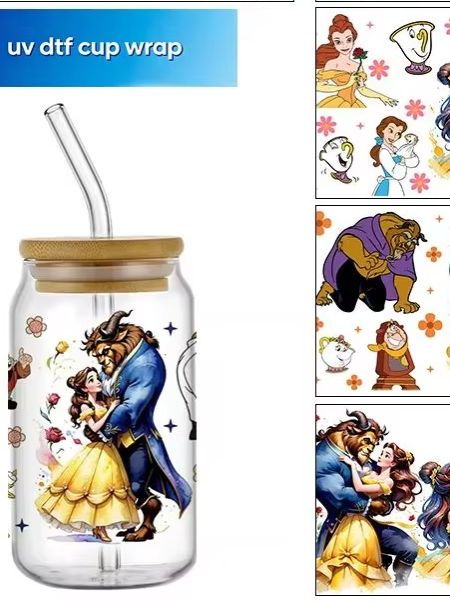 Rdta Tank Glass - Cartoon popular Princess UV DTF cup